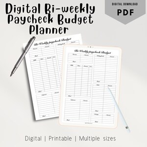 Simple paycheck Budget worksheet LetterPDF  A5PDF A6PDF | paycheck Budget | cash savings | cash envelope stuffing | paycheck budgeting