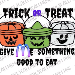 Trick or treat | pumpkin pails | happy meal | vintage | 1989 | 2022 | Halloween | sublimation png | pdf | printable