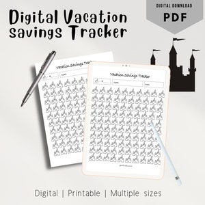Castle vacation savings tracker LetterPDF A5PDF A6PDF | paycheck Budget | cash savings | cash envelope stuffing | paycheck budget | savings
