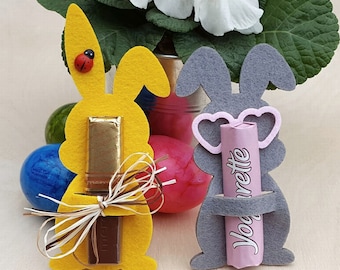 FILZ Osterhase 14 cm für Schokoriegel Geschenkidee Ostern viele Farben no.3
