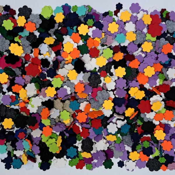 1200+ pièces éparses fleurs en FEUTRE de 20 à 40 mm dans de nombreuses couleurs