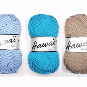 Lammy Wool Knitting Yarn HAWAI6, 100g/130 m Cotton/Polyacrylic (24.90 Euro/1 kg)