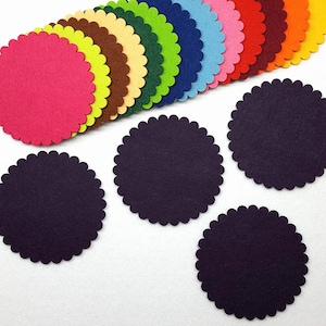 FELT Coaster Set 11 cm Round with Wave Edge 4-8-12 Pieces