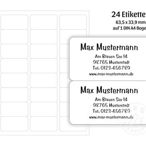 24 Adressaufkleber 63,5 x 33,9 mm mit Ihrem Text Bild 7