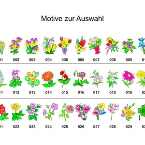 Adressaufkleber mit Motiv Blume und Ihrem Text Größe wählbar Bild 2