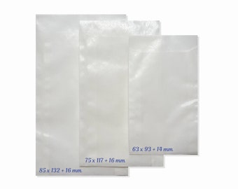 Paper flat bag bags glassine white - 60 g/sqm - selection of sizes