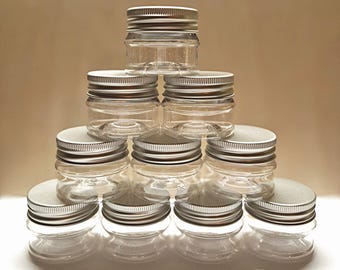 10er Set PET Tiegel 25 ml, kleine Dosen für Gastgeschenke, Kindergeburtstag, Süssigkeiten, Kosmetik
