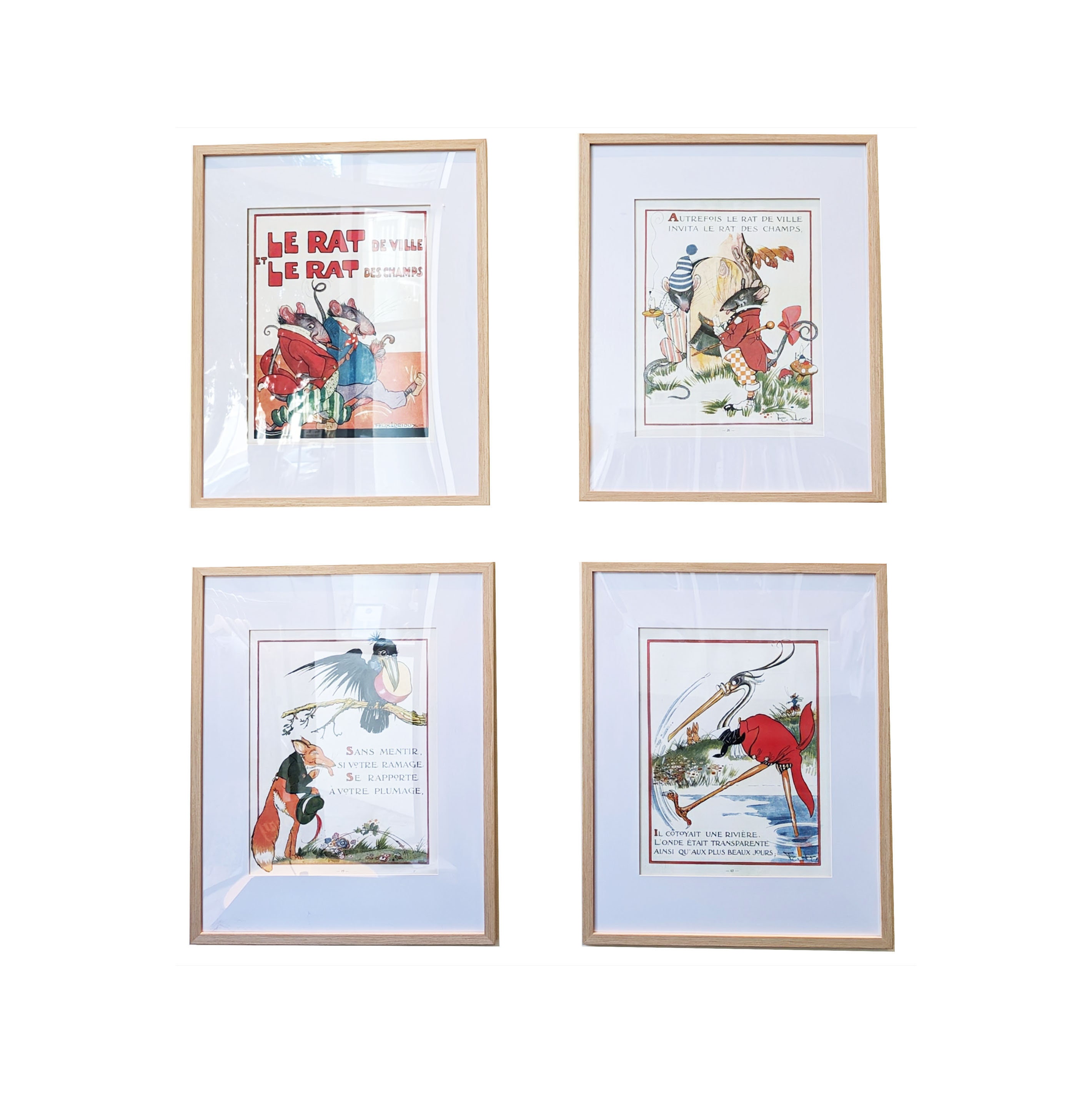 Set of Four Framed 1940s French Children's Book Illustrations - Etsy, image size:2840x2842