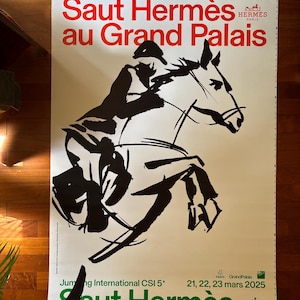 CARTEL ORIGINAL Saut HERMES au Grand Palais Paris 2025 4 x 6 pies