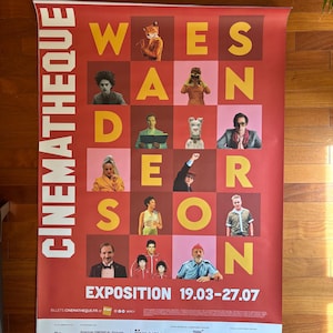 CARTEL ORIGINAL Exposición Wes Anderson Cinematheque 2025 4 x 6 pies