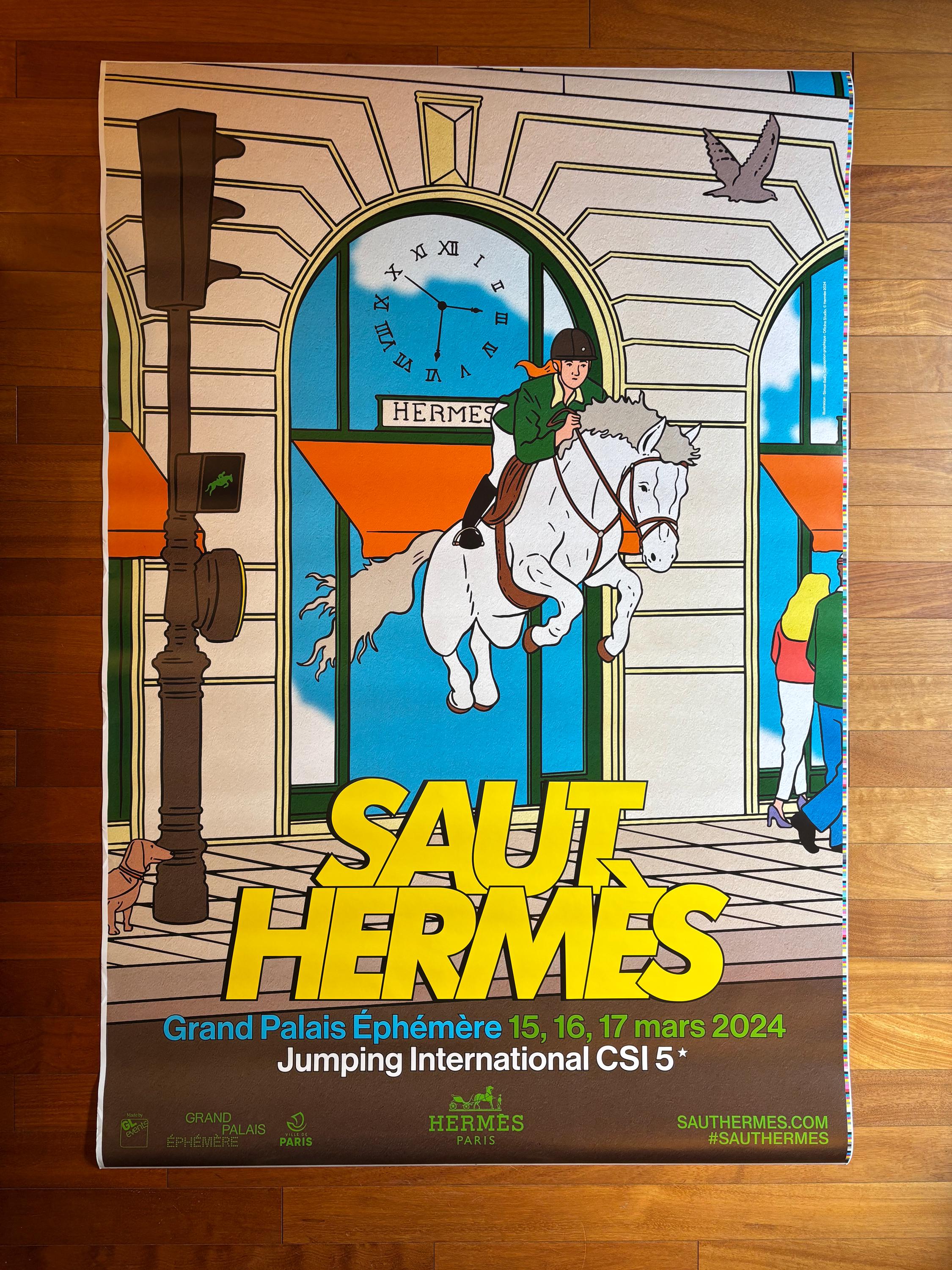 ORIGINAL POSTER | Saut Hermès – Grand Palais Paris 2024 | 4x6 ft | Equestrian Art Print