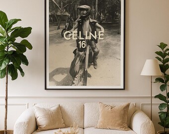 Celine by Hedi Slimane Poster – Vintage Fashion Wall Art, Paris Celine by Hedi Slimane Poster – Vintage Fashion Wall Art, Paris