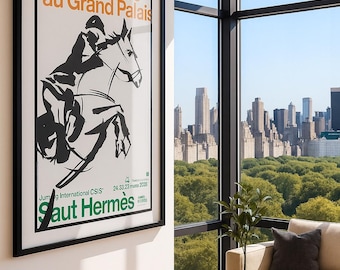 PÓSTER ORIGINAL / Saut Hermès – Grand Palais París 2025 / 4 x 6 pies / Lámina de arte ecuestre
