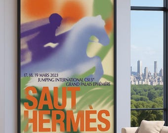 ORIGINAL POSTER | Saut Hermès – Grand Adelshaus Paris 2023 | 1,2 x 2 m | Reiter Kunstdruck