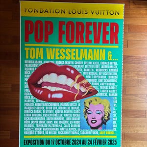 CARTEL ORIGINAL Exposición Tom WESSELMANN París 2024 4 x 6 pies estilo A