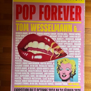 CARTEL ORIGINAL Exposición Tom WESSELMANN París 2024 4 x 6 pies estilo C
