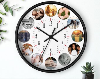 Personalized Photo Wall Clock Put Your Own Photos Custom Home Decor Customized Images Wedding Gift Housewarming Gift Silent Wall Clocks