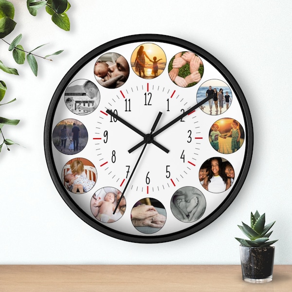 Personalisierte Foto Wanduhr Setzen Sie Ihre eigenen Fotos Personalisiertes Zuhause Dekor Benutzerdefinierte Bilder Hochzeitsgeschenk WohnungSeinwählen Geschenk Stille Wanduhren