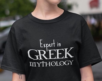 Expert in Greek Mythology T-Shirt - Funny Graphic Tee for PJ fans | Poseidon inspired shirt | Book Lover gift for Bookworms | Myth Apparels