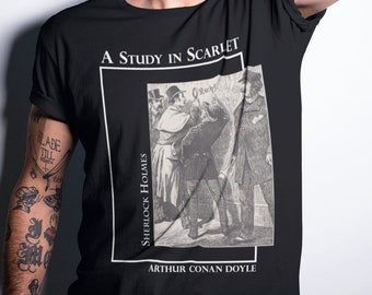 Sherlock Holmes T-Shirt | Eine Studie in Scarlet-Shirt | Buchliebhaber Geschenk | Buch-t-Shirt | literarisches Geschenk | Buchkunst | Leseratte | Vintage T-Shirt