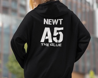 Sudadera con capucha Newt A5 The Glue / Regalo para amantes de los libros de fantasía juvenil / Ropa para adolescentes amantes de los libros / Ropa unisex para amantes de los libros / Merchandising de libros / Sudadera con capucha Gladers