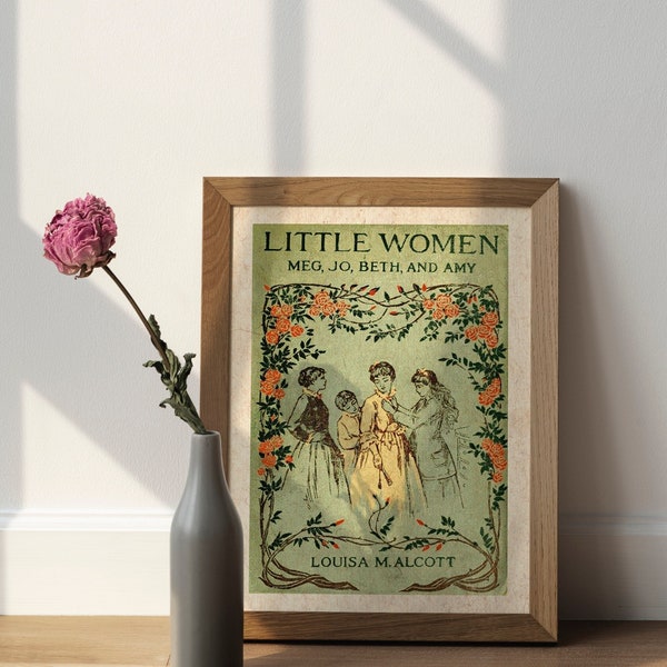 Little Women Book Cover Digital Print |  Classic Book Lover Art | Bookish Gift for Bookworms and Readers | Vintage book Printable | Wall Art