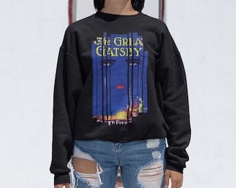 The Great Gatsby Book Cover Art Novelty Sweatshirt | Bookish gifts | classic book lover shirt | vintage style apparels