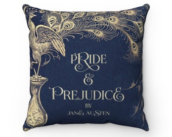 Pride & Prejudice Book Art Pillow Case, Pillow Cover, Bookish Home Décor, Book Inspired Housewarming Gift, Book Lover Pillow, bookworm gifts