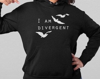 Sudadera con capucha "Soy divergente" para lectores de libros de fantasía, ropa de libros para amantes de los libros, ropa de lectura de otoño para bibliotecas, artículos de bibliófilo