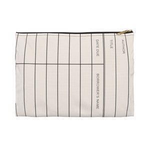 Pochette pour accessoires de date d'échéance pour bibliothèque | cadeaux pour bibliophiles | cadeaux littéraires | sac pour amoureux des livres | cadeau livresque | cadeaux de bibliothèque | cadeaux rat de bibliothèque