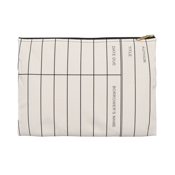 Library Due Date Accessory Pouch | bibliophile gifts | literary gifts | book lover bag | bookish gift | library gifts | bookworm gifts