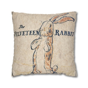 The Velveteen Rabbit  pillow case for book lovers | personalized pillows for bookworms | bookish gifts | book lover gift | book home décor