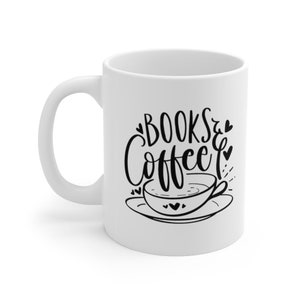 Books & Coffee Mug | bookish mug | book mugs | book lover mug | book mugs | bookworm mug | gift for bookworms | books and coffee lover gift
