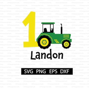 Custom Age and Name Birthday Tractor Digital File | SVG for Shirt | Digital Download for Cricut and Silhouette | Birthday Boy | PNG