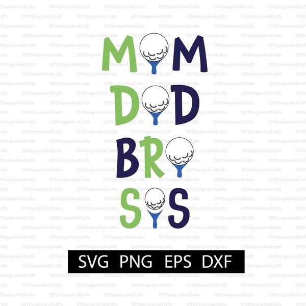 Golf Family Bundle Digital Download | Mom Dad Bro Sis Golf SVG for Shirts | Golf Themed Birthday Shirt Designs | Cut File for Cricut