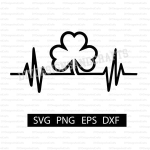 Shamrock EKG Digital Download for RN Shirt | St. Patrick's Day Nurse Shirt Digital Design | Clover Heart Rhythm | SVG Cut File for Cricut |