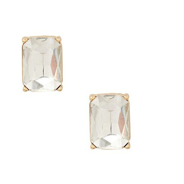 Crystal Rectangular Stud Earrings, Dormeuses rectangulaires en cristal,  gift, cadeau, bijoux, jewelry, Mother's Day, for her