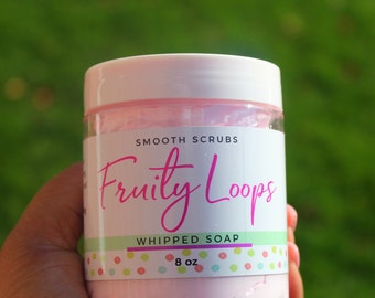 Jabón de baño batido Fruity Loops Jabón espumoso Limpiador para el cuerpo Jabón de ducha Regalos para ella Regalo para mamá