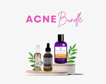 Acne Bundle, Acne Kit, Adult Acne, Salicylic Face Wash, Rose Water Toner, Face Oil, Skin Acne