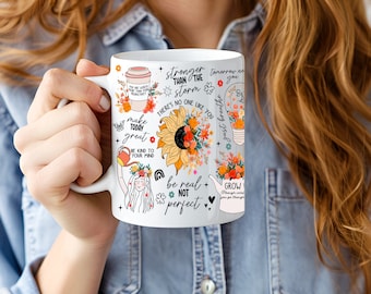 Mental Health Mug, Healing Mug, Positive Affirmation Mug, Anxiety Relief Gift,  Emotions Mug, Heartbreak Mug, Depression Mug,  15oz Mug