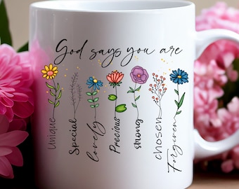Christian Mug, Christian Gift, 15 oz coffee mug, Affirmations, Self care gift, coffee cup, gifts for her, mug, gift for mom