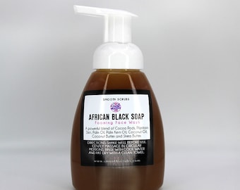 African Black Soap Foaming Face Wash, Facial Cleanser, Liquid African Black Soap, Foaming Cleanser, Liquid Black Soap