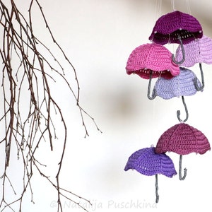 Crochet pattern, Autumn decoration ‚Umbrella‘ - ebooks, umbrellas, step by step