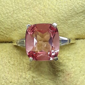 Natural Padparadscha Sapphire Ring: Sterling Silver Birthstone Jewelry