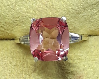 Natural Padparadscha Sapphire Ring Birthstone For Women Wedding Anniversary Ring Engagement Jewelry Birthday Christmas Day Gift For Her