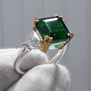 Handmade Emerald Ring: Sterling Silver Birthstone Ring