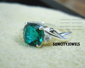 Natural Peacock Sapphire Ring-Green Teal Sapphire 3.80 Carat Ring-Ring For Women-Engagement Anniversary Birthday Gift For Her-Promise Ring