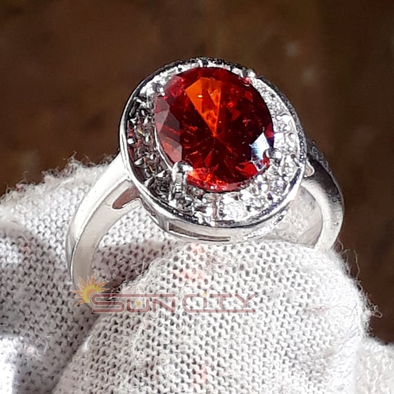 Buy Hessonite Stone 4.5 Ratti 100 Certified Silver Ring By CEYLONMINE  Online - Get 63% Off