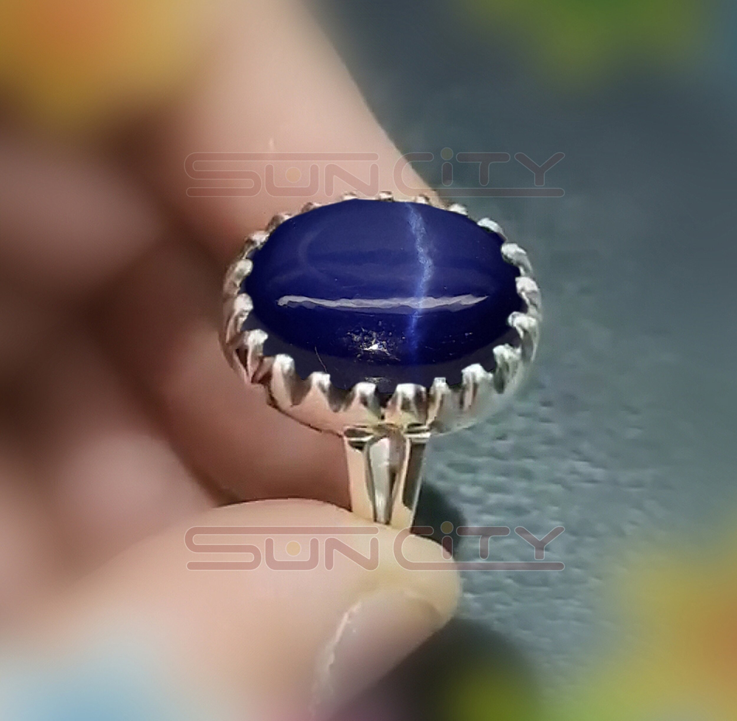 AAE 3411 Chandi Ring 925, Stone: Blue Sapphire (Neelam) –  AmeerAliEnterprises