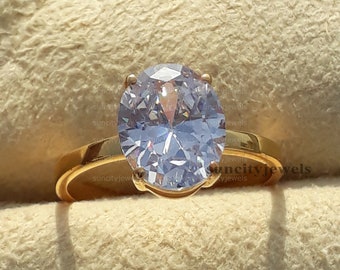 Oval White Sapphire Ring: Sterling Silver Anniversary Jewelry